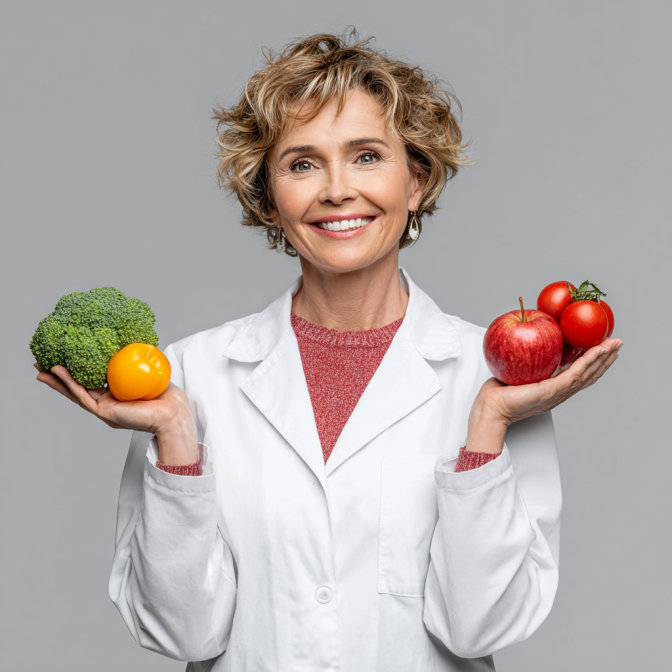 Літня жінка з овочами